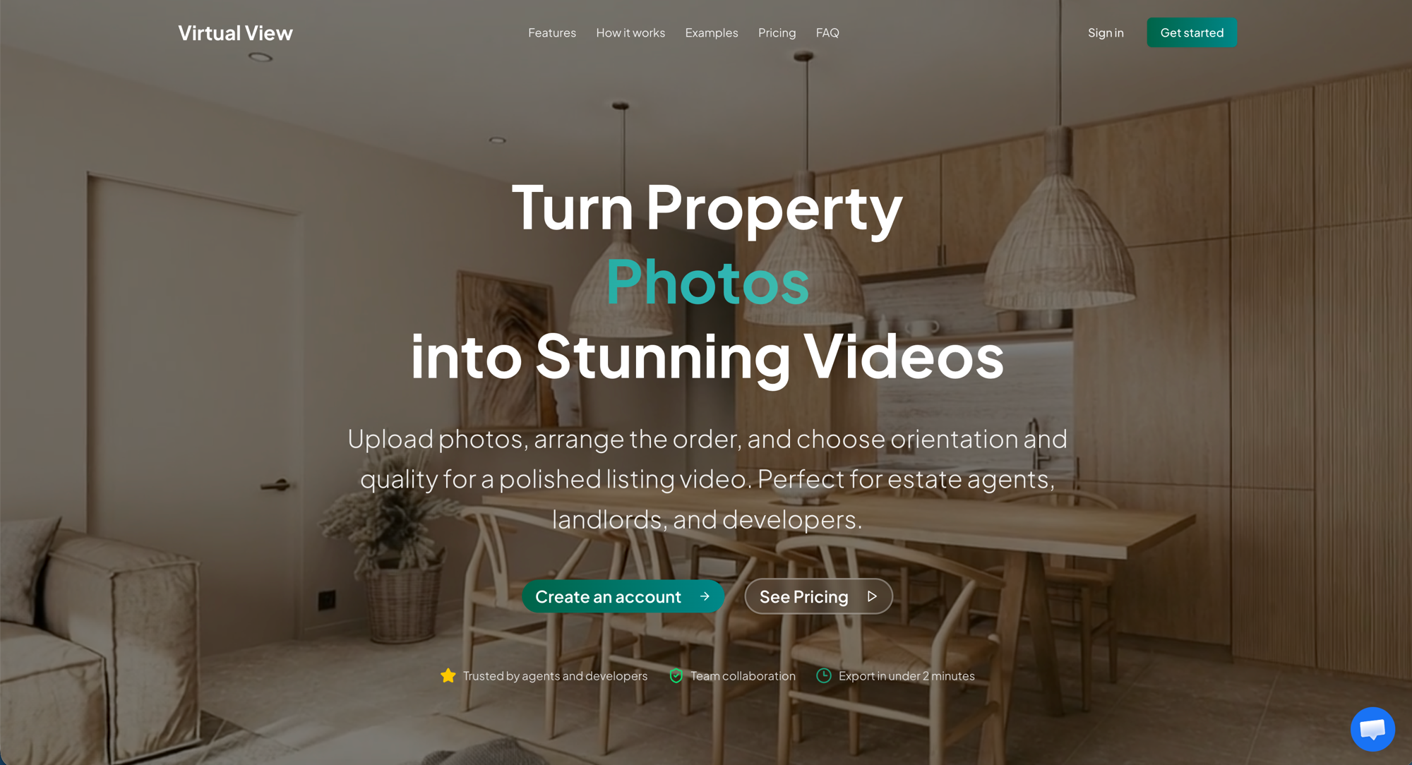 Virtual View landing page